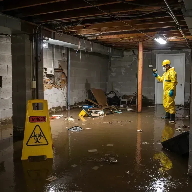 Flooded Basement Electrical Hazard in Wentzville, MO Property