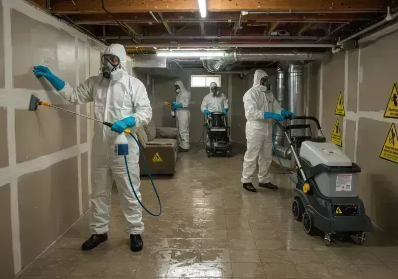 Basement Moisture Removal and Structural Drying process in Wentzville, MO